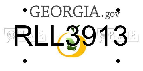 RLL3913 Georgia License Plate