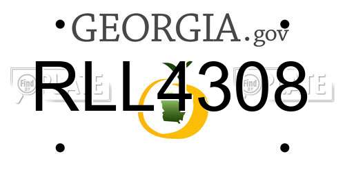 RLL4308 Georgia License Plate