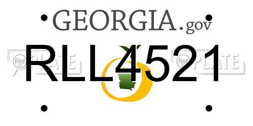 RLL4521 Georgia License Plate