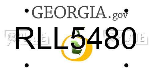 RLL5480 Georgia License Plate