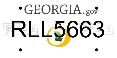 RLL5663 Georgia License Plate