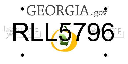 RLL5796 Georgia License Plate