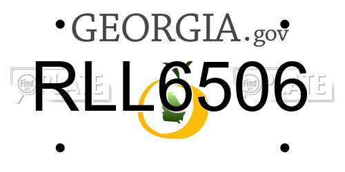 RLL6506 Georgia License Plate