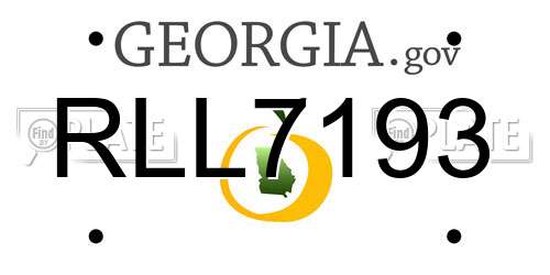 RLL7193 Georgia License Plate