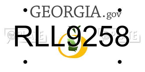 RLL9258 Georgia License Plate