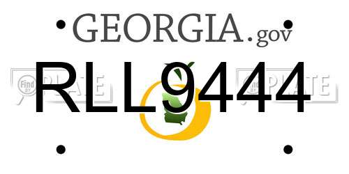 RLL9444 Georgia License Plate