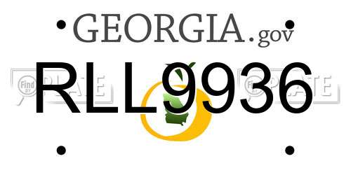 RLL9936 Georgia License Plate