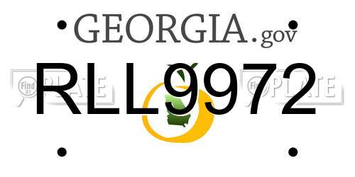 RLL9972 Georgia License Plate