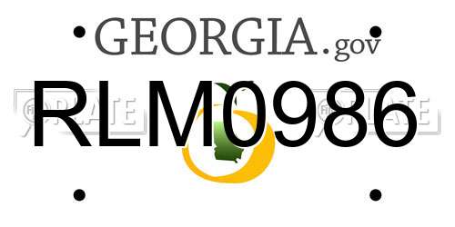 RLM0986 Georgia License Plate