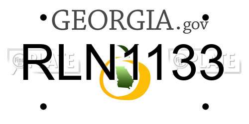 RLN1133 Georgia License Plate
