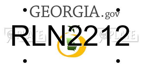 RLN2212 Georgia License Plate
