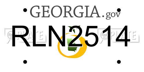 RLN2514 Georgia License Plate