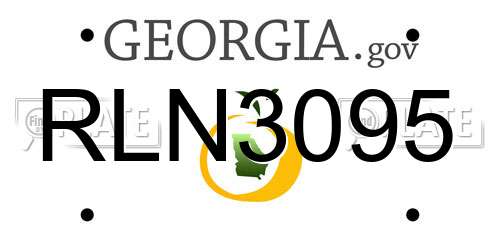RLN3095 Georgia License Plate