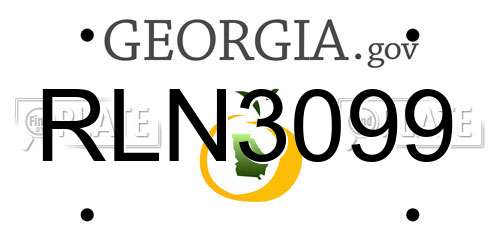 RLN3099 Georgia License Plate