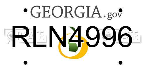 RLN4996 Georgia License Plate