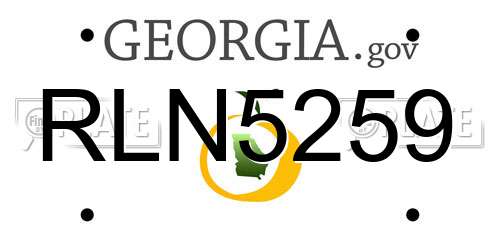RLN5259 Georgia License Plate