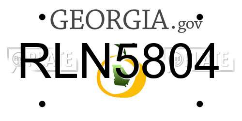 RLN5804 Georgia License Plate