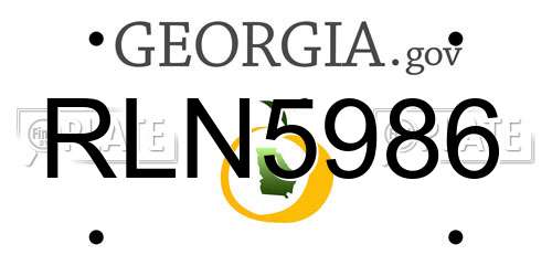 RLN5986 Georgia License Plate