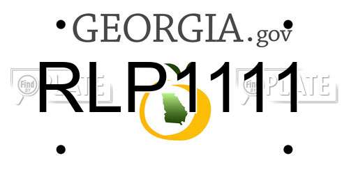 RLP1111 Georgia License Plate