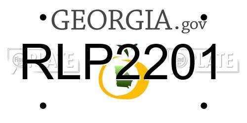 RLP2201 Georgia License Plate
