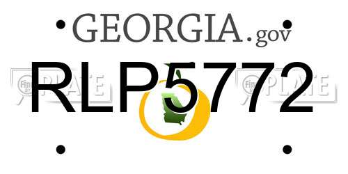RLP5772 Georgia License Plate