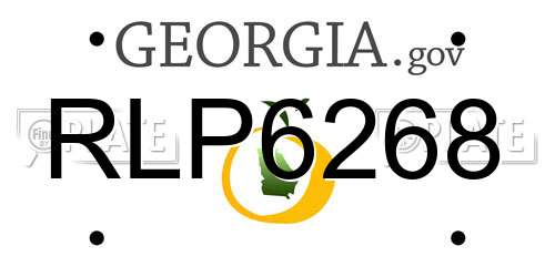 RLP6268 Georgia License Plate