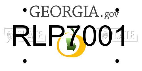 RLP7001 Georgia License Plate