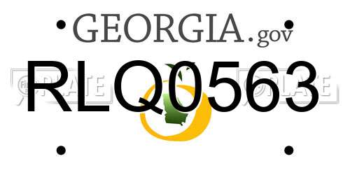 RLQ0563 Georgia License Plate