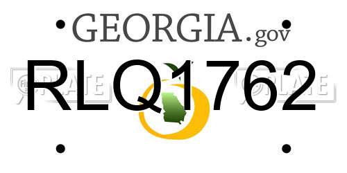 RLQ1762 Georgia License Plate