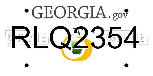 RLQ2354 Georgia License Plate