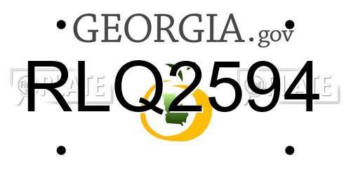 RLQ2594 Georgia License Plate