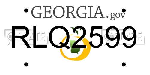 RLQ2599 Georgia License Plate