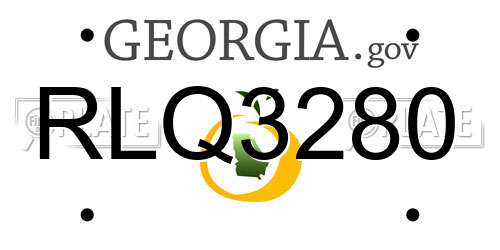 RLQ3280 Georgia License Plate