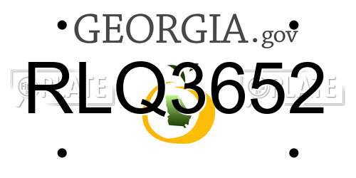 RLQ3652 Georgia License Plate