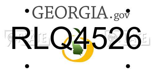 RLQ4526 Georgia License Plate