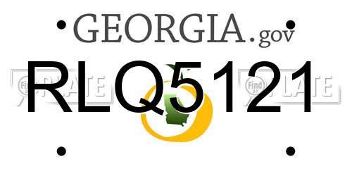 RLQ5121 Georgia License Plate