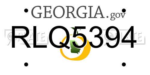 RLQ5394 Georgia License Plate