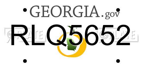 RLQ5652 Georgia License Plate