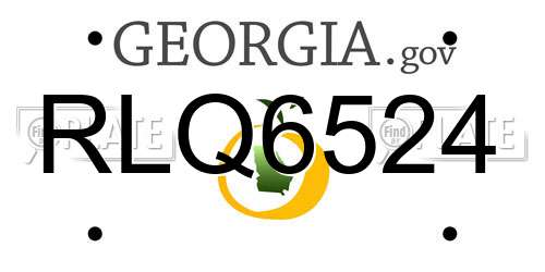 RLQ6524 Georgia License Plate