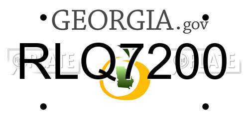 RLQ7200 Georgia License Plate