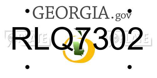 RLQ7302 Georgia License Plate