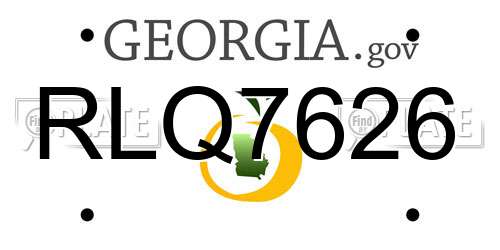 RLQ7626 Georgia License Plate
