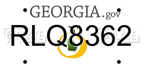 RLQ8362 Georgia License Plate