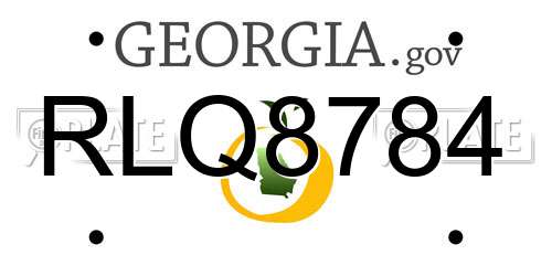 RLQ8784 Georgia License Plate