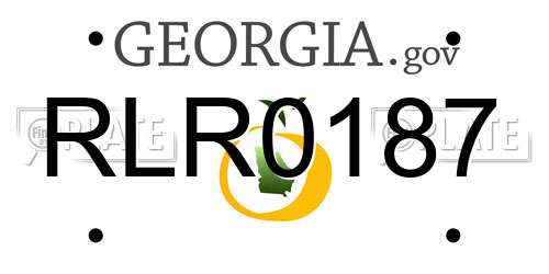 RLR0187 Georgia License Plate