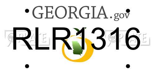 RLR1316 Georgia License Plate