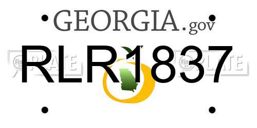 RLR1837 Georgia License Plate