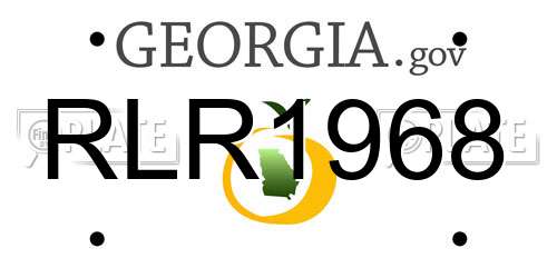 RLR1968 Georgia License Plate