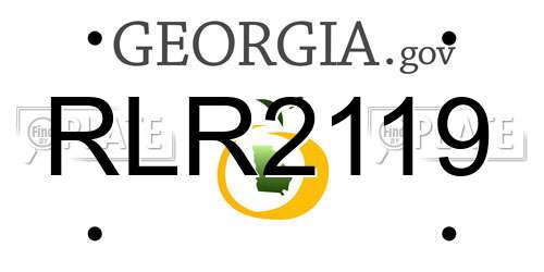 RLR2119 Georgia License Plate