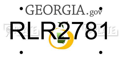 RLR2781 Georgia License Plate